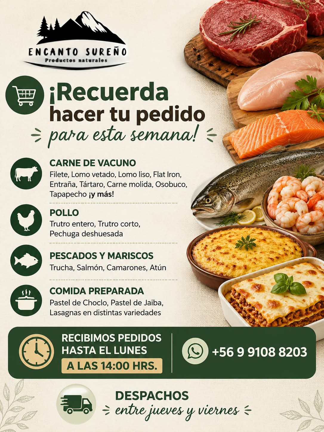 Carnes, pollo, pescados y comida preparada Encanto Sureño